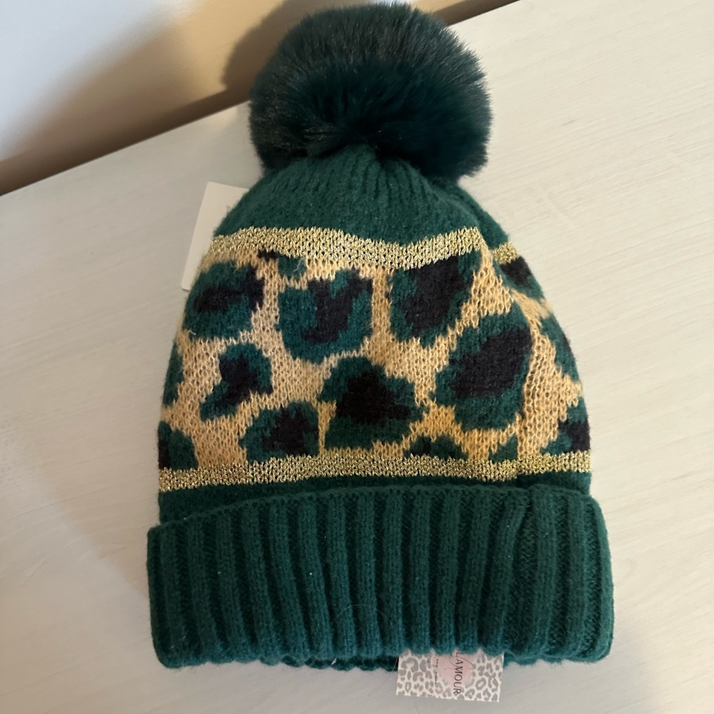 NWT Leopard Beanie
